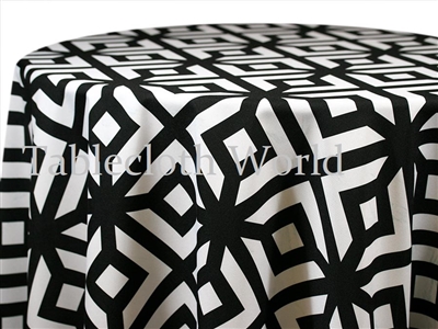 Pavilion Black Custom Print Tablecloths