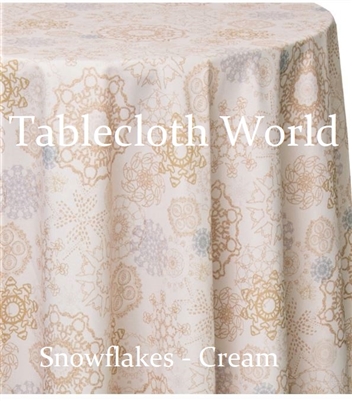Snowflakes Cream Custom Print Tablecloths