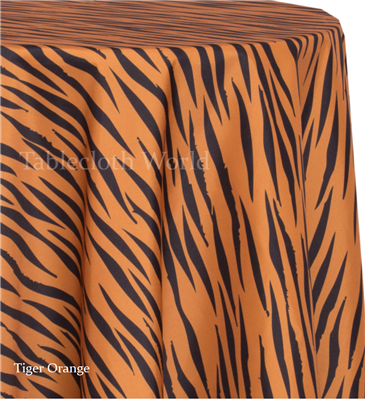 Tiger Orange Print Tablecloths