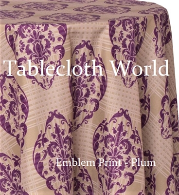 Emblem Plum Custom Print Tablecloths