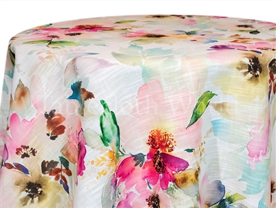Watercolor Garden Ivory Custom Print Tablecloths