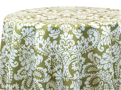 Capua Damask Print Tablecloths Green