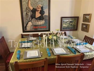 Tablecloths Silver Spiral Damask