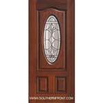 Versailles Fiberglass 1/2 lite Oak Single and 1 Sidelight