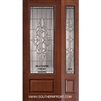 Courtlandt 8-0 3/4 Lite Cherry 1 Panel Single and 1 Sidelight