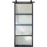 3-0 x 7-0 4 Lite Contemporary Metal Barn Door
