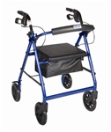 Drive Aluminum Rollator w/Fold Up and Removable Back Support, Padded Seat, 8&quot; Casters
