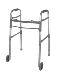 Drive Adult/Junior, Deluxe Folding Walker, Two Button with 5 inch Wheels, Universal 10253