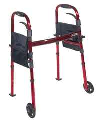 Drive Deluxe, Folding Travel Walker, 5" Front wheels