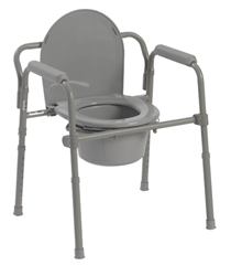 Drive Folding Steel Commode with Padded Armrests RTL11148KDR