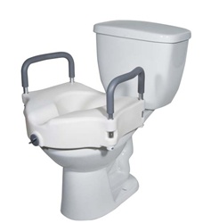 Drive 2 in 1 Locking Elevated Toilet Seat with Tool Free Removable Arms