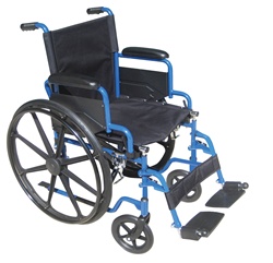 Drive Blue Streak Wheelchair 18 inch Flip Back Desk Arms, Swing-Away Footrests BLS18FBD-S