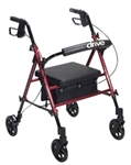 Drive Rollator With Adjustable Seat Height and Fold-Up Removable Back Support