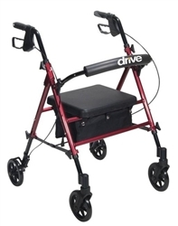 Drive Rollator With Adjustable Seat Height and Fold-Up Removable Back Support