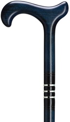 Unisex Cane with Classic Derby Handle, Casino Blue 36" long
