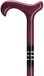 Unisex Cane with Classic Derby Handle, Casino Aubergine 36" long