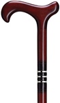 Unisex Cane with Classic Derby Handle, Casino Burgundy 36" long