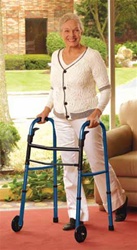 Medline Walker, Foldable, 5" Front wheels, Blue #MDS86410KDBW