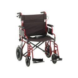 Nova Bariatric Aluminum Transport WheelChair 22" Seat 400 Lbs. Capacity