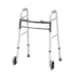 Nova Petite Folding Walker with 5&#8243; Wheels Two Button Release