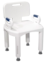 Drive Premium Series Bath Bench with Back and Arms RTL12505