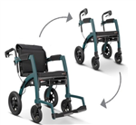 Rollz Motion Performance Side-Folding Rollator and Transport Wheelchair All in One
