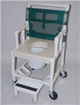 PVC Shower Chair Deluxe Drop Arm Vacuum Seat Footrest with Wheels Model SC6013DVAC-DA-SFWW