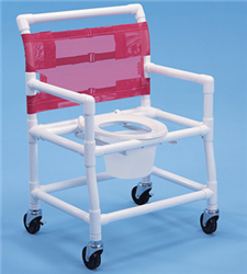 PVC Shower Commode Chair 28 in. Wide Bar In Back