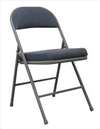 APPROVED VENDOR , Folding Chair Blue Fabric Gray Frame