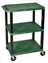 APPROVED VENDOR , D5665 Cart 3 Green Shelves Black Legs 18x24