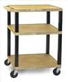 APPROVED VENDOR , Cart 3 Tan Shelves Black Legs Electric