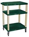 APPROVED VENDOR , D5666 Cart 3 Green Shelves Putty Legs 18x24