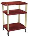 APPROVED VENDOR , D5666 Cart 3 Burgundy Shelves Putty Legs 18x24