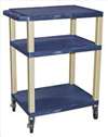 APPROVED VENDOR , D5666 Cart 3 Blue Shelves Putty Legs 18x24