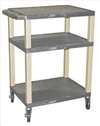 APPROVED VENDOR , D5666 Cart 3 Gray Shelves Putty Legs 18x24