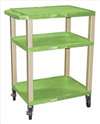 APPROVED VENDOR , D5666 Cart 3 Green Shelves Putty Legs 18x24