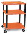 APPROVED VENDOR , D5667 Cart 3 Orange Shelves Black Legs 18x24