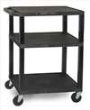 APPROVED VENDOR , D5667 Cart 3 Black Shelves Black Legs 18x24