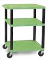 APPROVED VENDOR , D5667 Cart 3 Green Shelves Black Legs 18x24