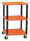 APPROVED VENDOR , Cart 3 Orange Shelves Blk Legs Electric