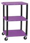 APPROVED VENDOR , Cart 3 Purple Shelves Blk Legs Electric