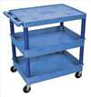 APPROVED VENDOR , D5672 Cart 3 Blue Shelves Blue Legs 24x32