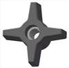 APPROVED VENDOR , Four Prong Knob Thru 1/4-20 2 1/2 In