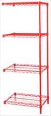 STORE LOGIC , Shelving Add-On H74 W60 D18 Red 4 Shelf