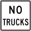 LYLE , D9705 Sign NO TRUCKS Blk/White Alum 24x24