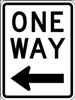 LYLE , D9711 ONE WAY(Left Arrow) Blk/White Alum 18x24