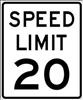 LYLE , D9759 Sign SPEED LIMIT 20 Blk/White Al 18x24