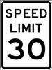 LYLE , D9762 Sign Speed Limit 30 Blk/White Al 18x24