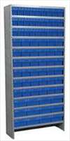 AKRO-MILS , D5548 Shelving Unit H79xW36xD12 w/75 Blue Bins