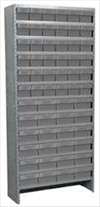 AKRO-MILS , D5553 Shelving Unit H79xW36xD18 w/60 Gray Bins